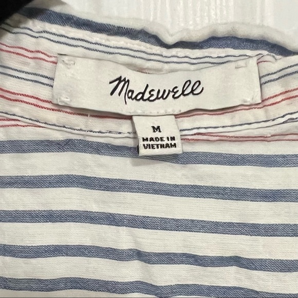 Madewell Short-Sleeve Tie-Front Shirt in Rawley Stripe - Picture 6 of 7